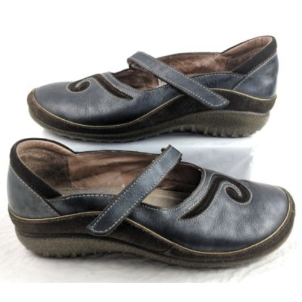 Naot Matai Black Pearl Mary Jane Leather Shoes